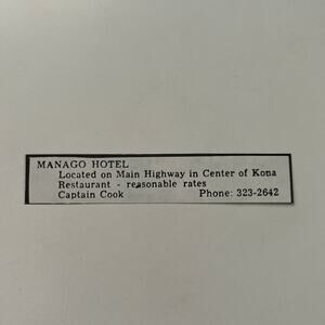Manago Hotel Center Of Kona Restaurant Captain Cook 1977 Hawaii Ad SAJ3-S17